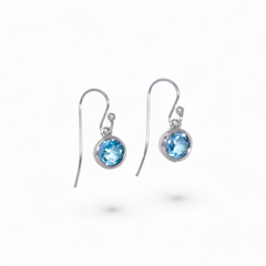 Sterling Silver Blue Topaz Earrings SSER84