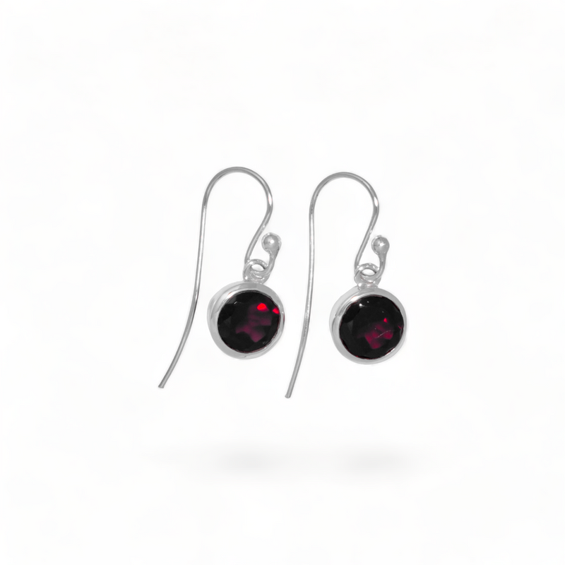 Sterling Silver Garnet Earrings SSER84