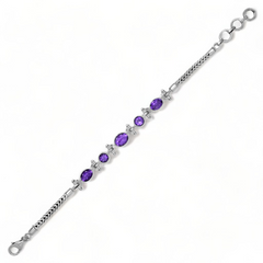 Sterling Silver Amethyst Bracelet SSBR65