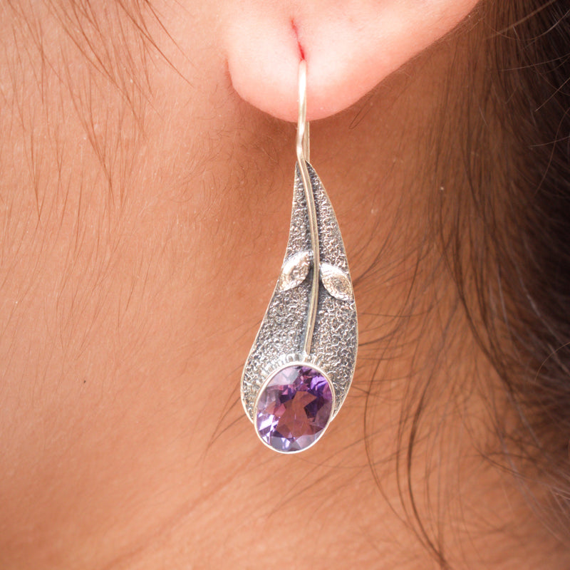Sterling Silver Amethyst Earrings SSER197