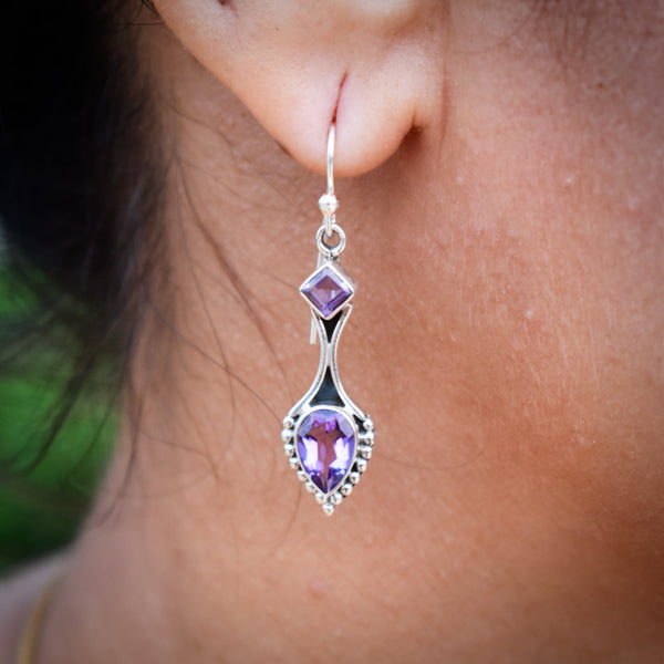 Sterling Silver Amethyst Earrings SSER25