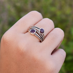 Sterling Silver Garnet Ring SSR96