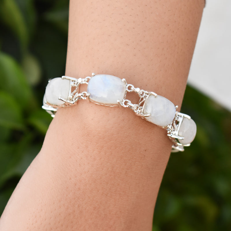 Sterling Silver Rainbow Moonstone Bracelet SSBR10
