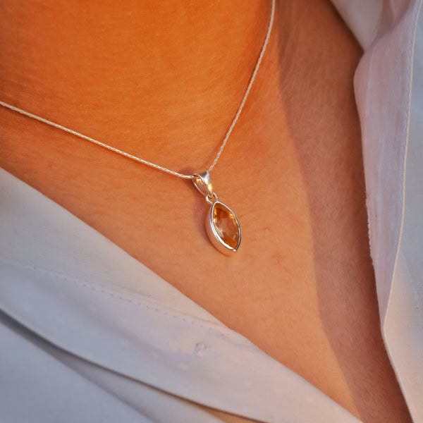Sterling Silver Citrine Pendant SSP76