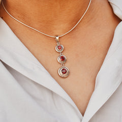 Sterling Silver Garnet Pendant SSP44