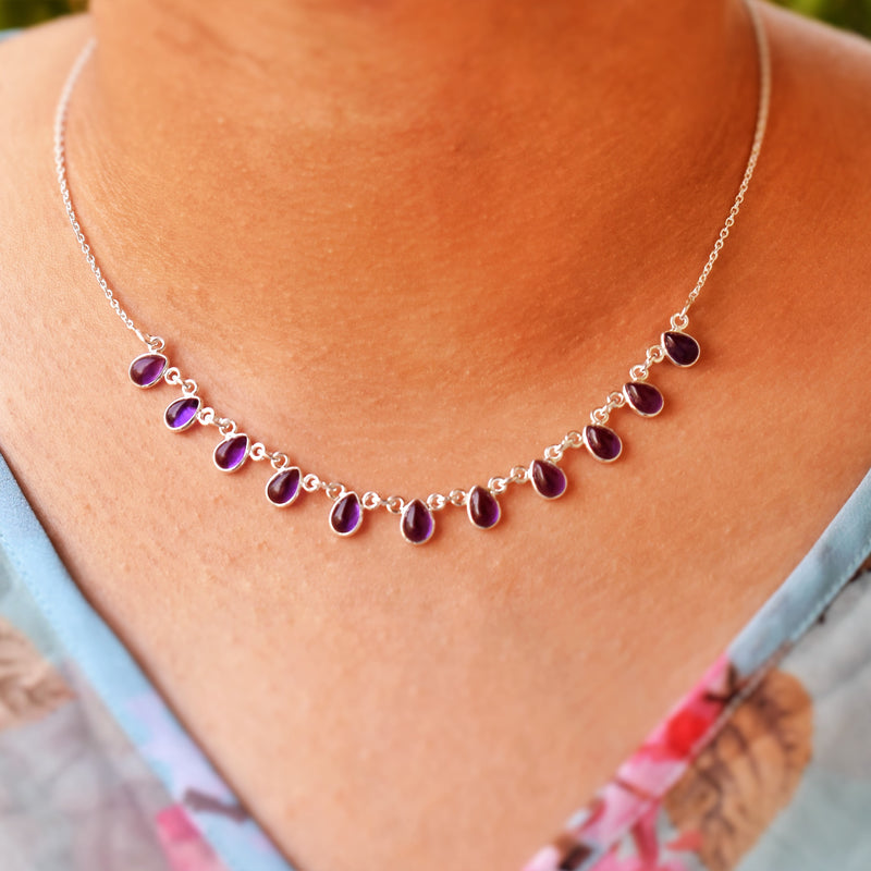 Sterling Silver Amethyst Necklace SSN4