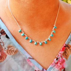 Sterling Silver Turquoise Necklace SSN4