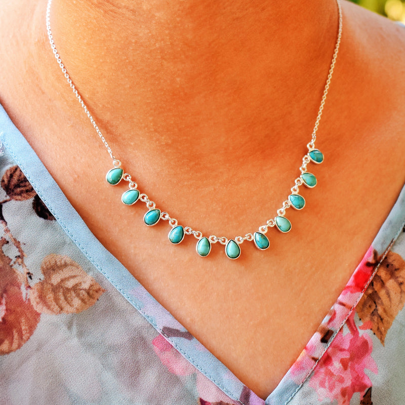 Sterling Silver Turquoise Necklace SSN4