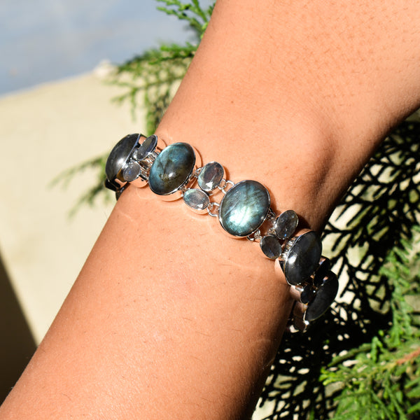 Sterling Silver Labradorite Bracelet SSBR4
