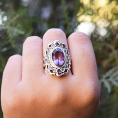 Sterling Silver Amethyst Ring SSR83