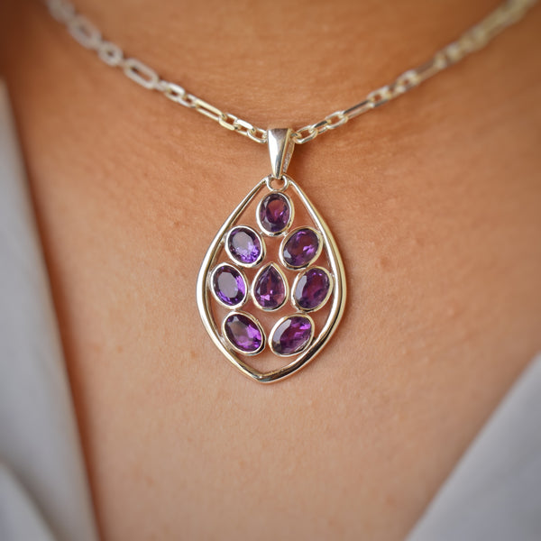 Sterling Silver Amethyst Pendant SSP8