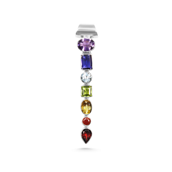Sterling Silver Chakra Multi Gemstone Pendant SSP204