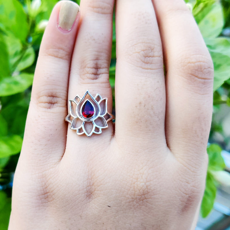 Sterling Silver Garnet Ring SSR81