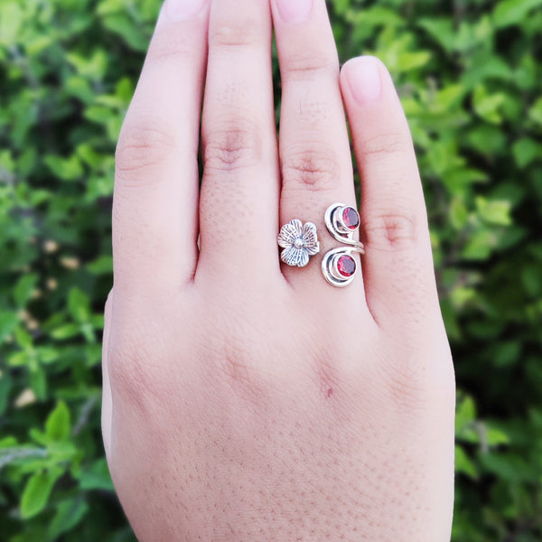 Sterling Silver Garnet Ring SSR314