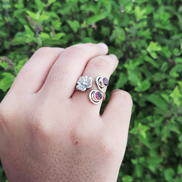 Sterling Silver Garnet Ring SSR314