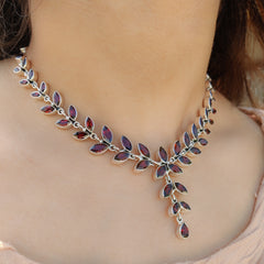 Sterling Silver Garnet Necklace SSN10