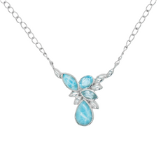 Sterling Silver Larimar & Blue Topaz Necklace SSN8