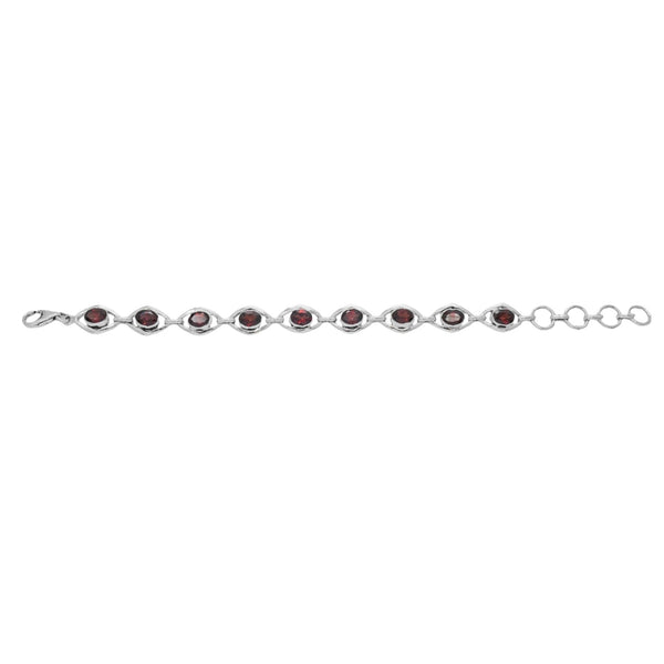 Sterling Silver Garnet Bracelet SSBR53