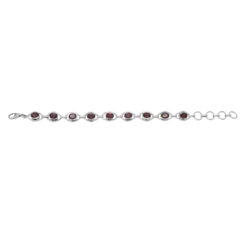 Sterling Silver Garnet Bracelet SSBR53