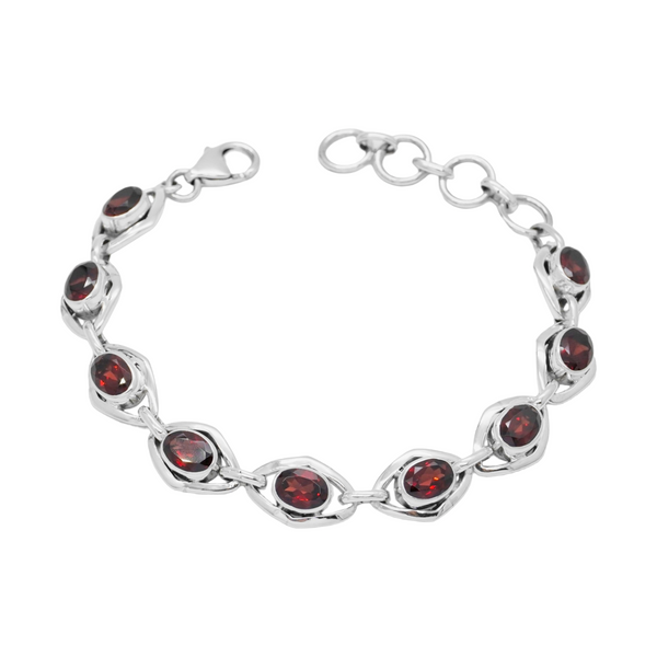 Sterling Silver Garnet Bracelet SSBR53