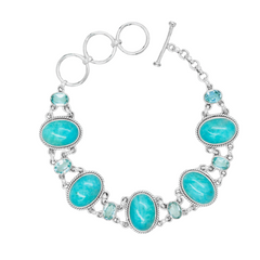 Sterling Silver Amazonite & Blue Topaz Bracelet SSBR42