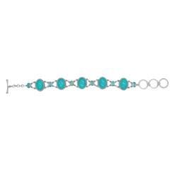 Sterling Silver Amazonite & Blue Topaz Bracelet SSBR42