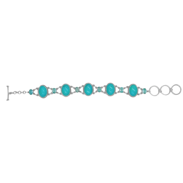Sterling Silver Amazonite & Blue Topaz Bracelet SSBR42