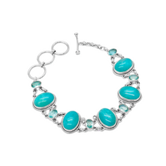 Sterling Silver Amazonite & Blue Topaz Bracelet SSBR42
