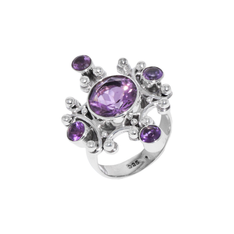 Sterling Silver Amethyst Ring SSR315