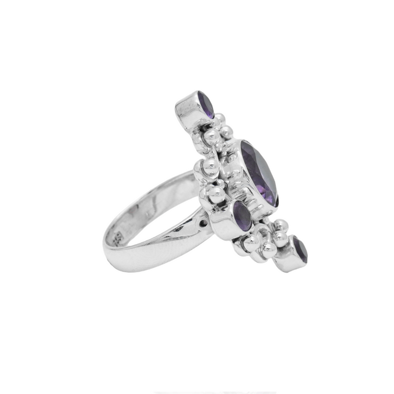Sterling Silver Amethyst Ring SSR315