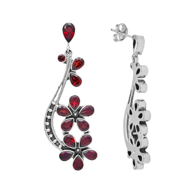 Sterling Silver Garnet Earrings SSER187