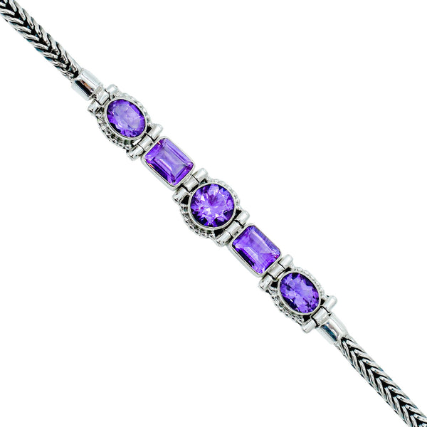 Sterling Silver Amethyst Bracelet SSBR67
