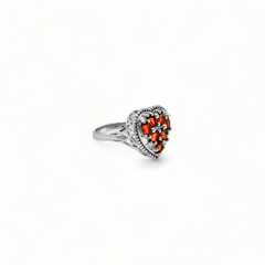 Sterling Silver Garnet Heart Ring SSR52