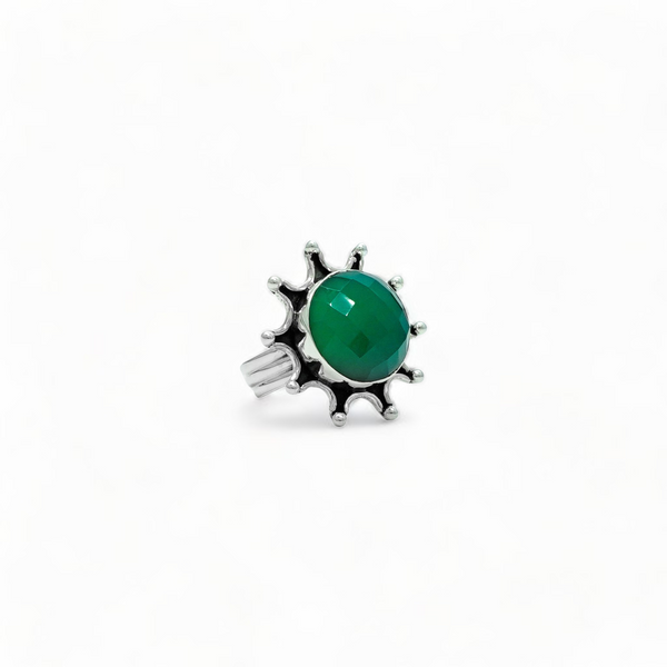 Sterling Silver Green Onyx Ring SSR41