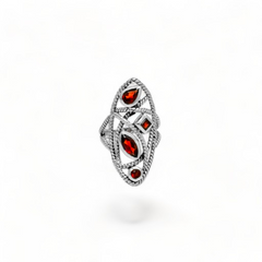 Sterling Silver Garnet Ring SSR38