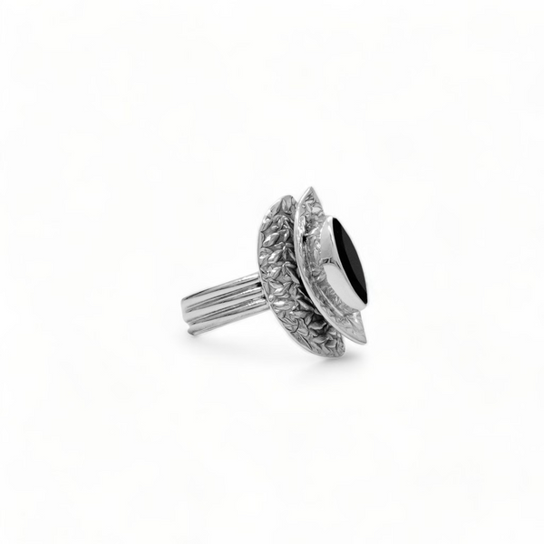 Sterling Silver Black Spinel Ring SSR11