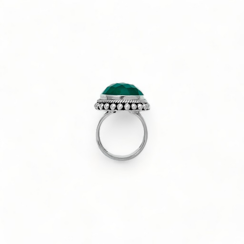 Sterling Silver Green Onyx Ring SSR45