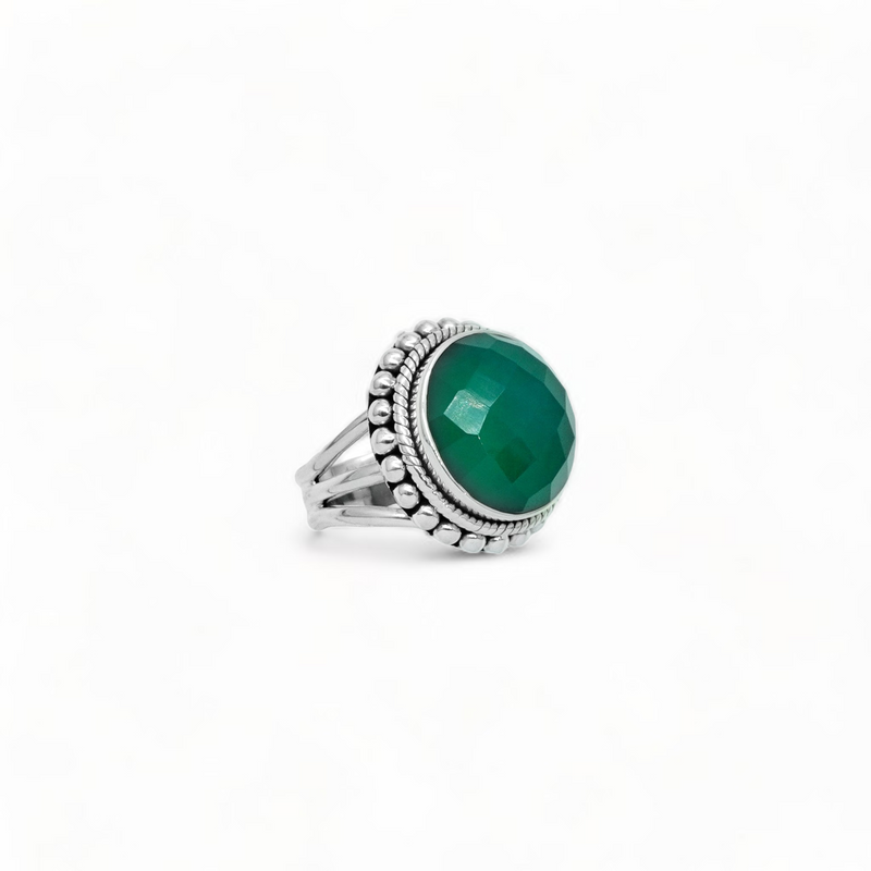 Sterling Silver Green Onyx Ring SSR45