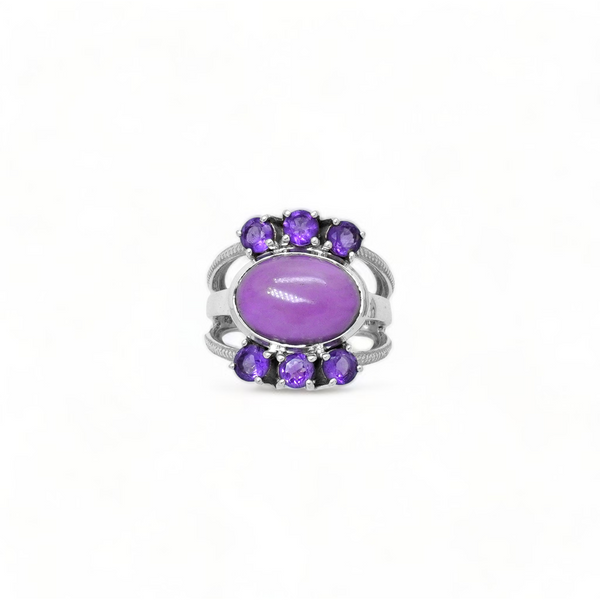 Sterling Silver Alunite & Amethyst Ring SSR268