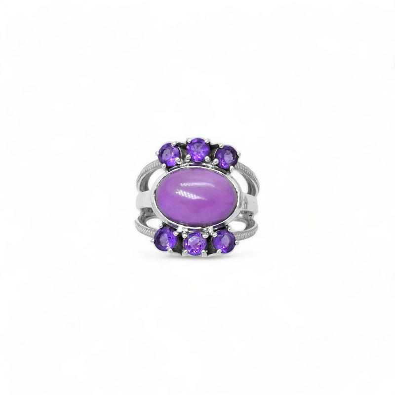 Sterling Silver Alunite & Amethyst Ring SSR268