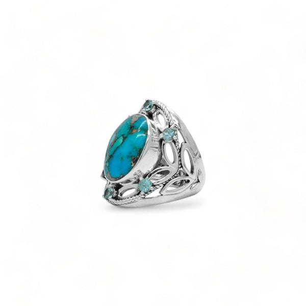 Sterling Silver Turquoise & Blue Topaz Ring SSR67
