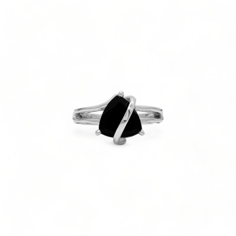 Sterling Silver Black Spinel Ring SSR28