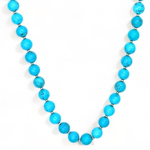 Sterling Silver Turquoise Beads Necklace SSN5