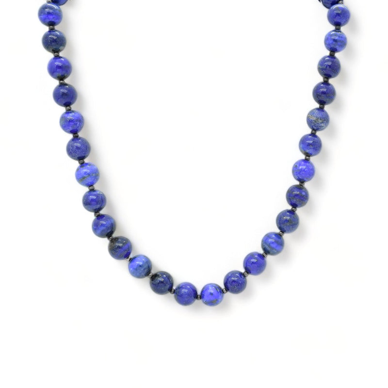 Sterling Silver Lapis Beads Necklace SSN5