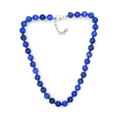 Sterling Silver Lapis Beads Necklace SSN5