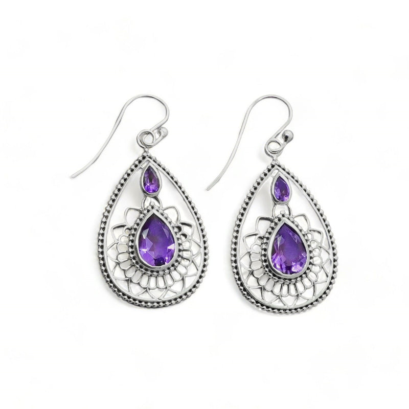 Sterling Silver Amethyst Earrings SSER30