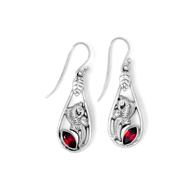 Sterling Silver Garnet Earrings SSER40
