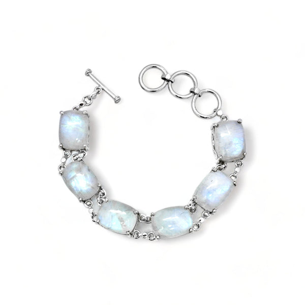 Sterling Silver Rainbow Moonstone Bracelet SSBR10