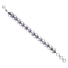 Sterling Silver Pearl & Amethyst Bracelet SSBR7
