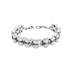 Sterling Silver Pearl & Amethyst Bracelet SSBR7